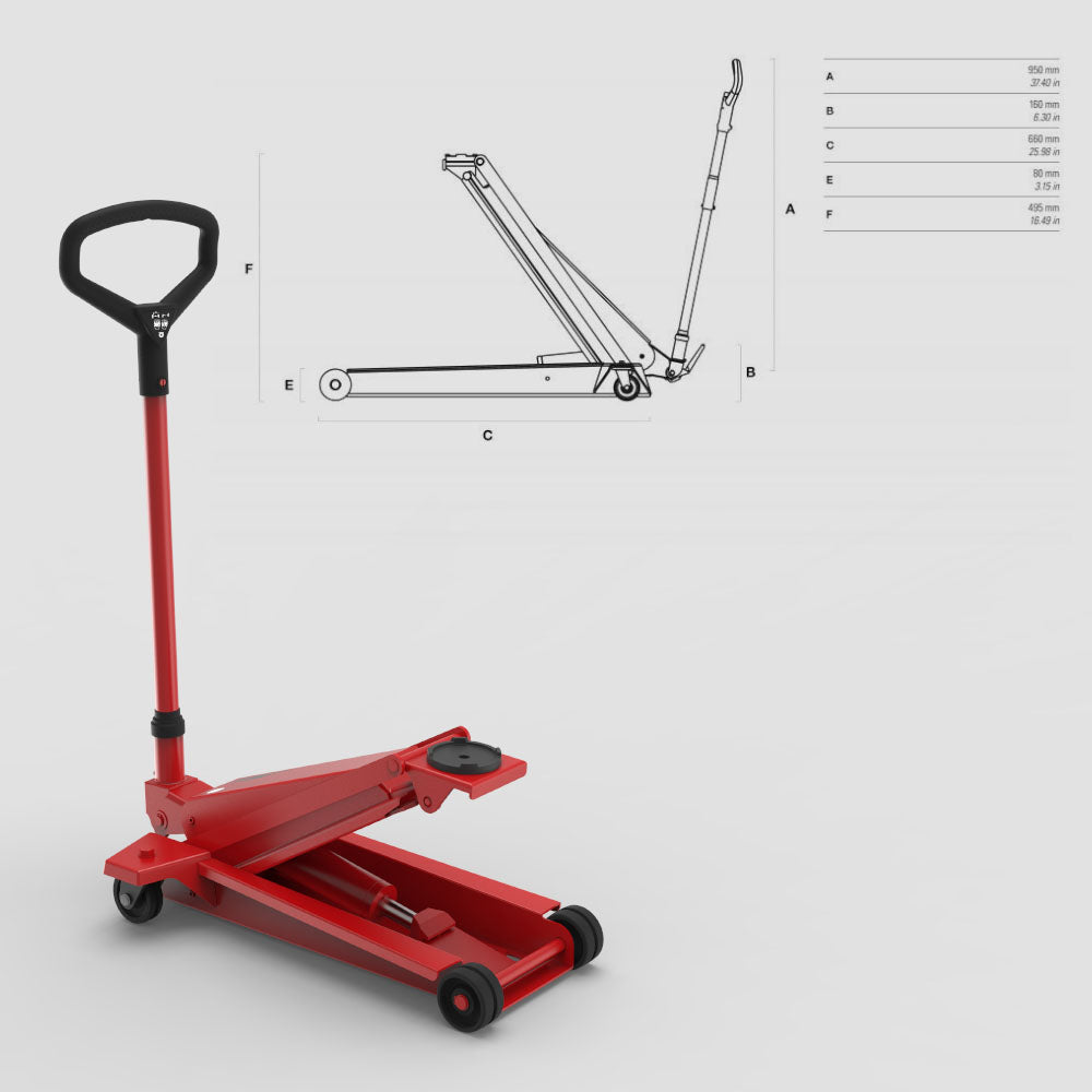 YAK Manual Hydraulic Trolley Jack with Pedal - YAK 20