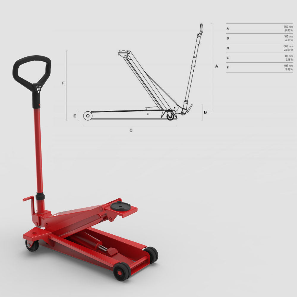 YAK Manual Hydraulic Trolley Jack with Pedal - YAK 20/Q