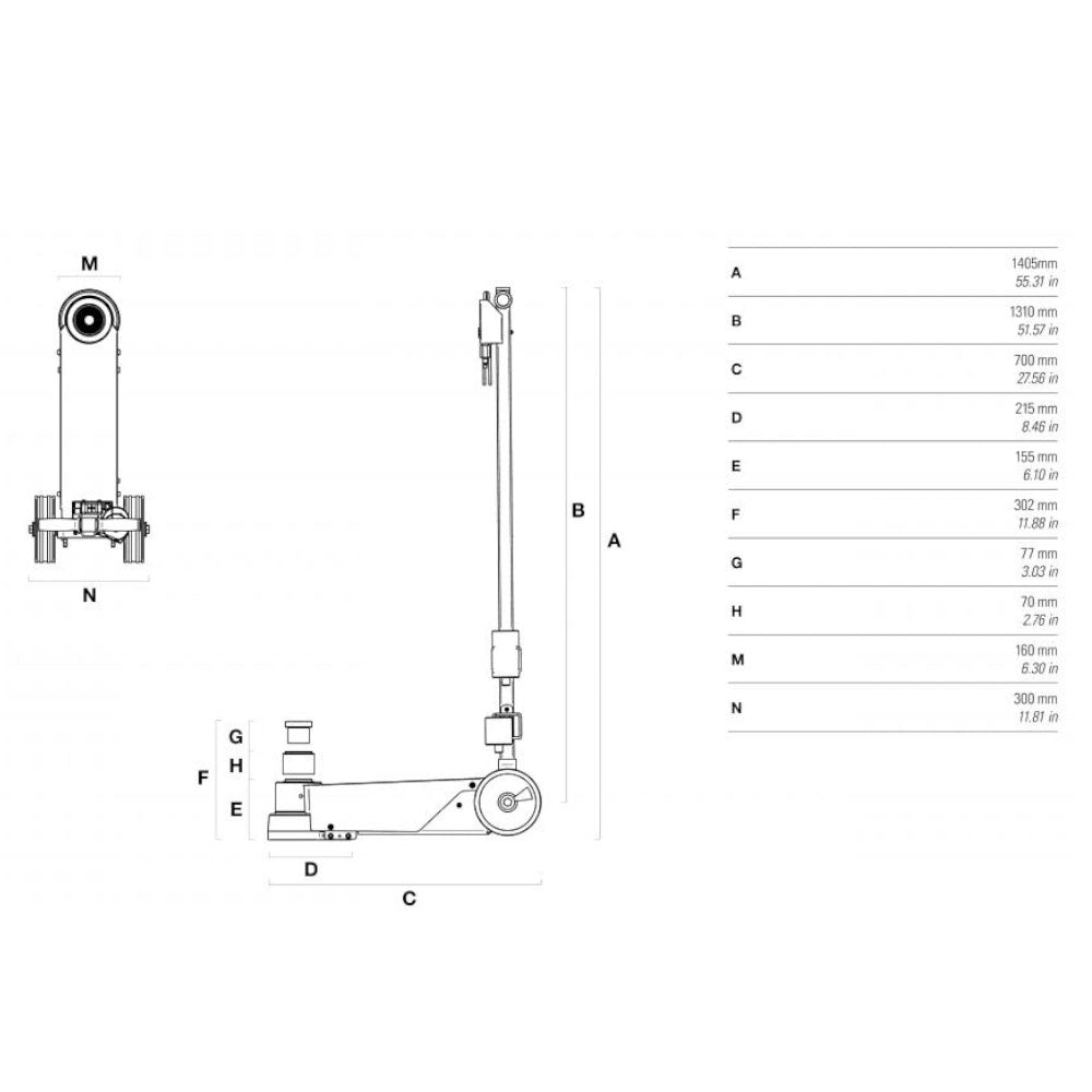 40 Ton Compact HGV Jack - YAK 215/L
