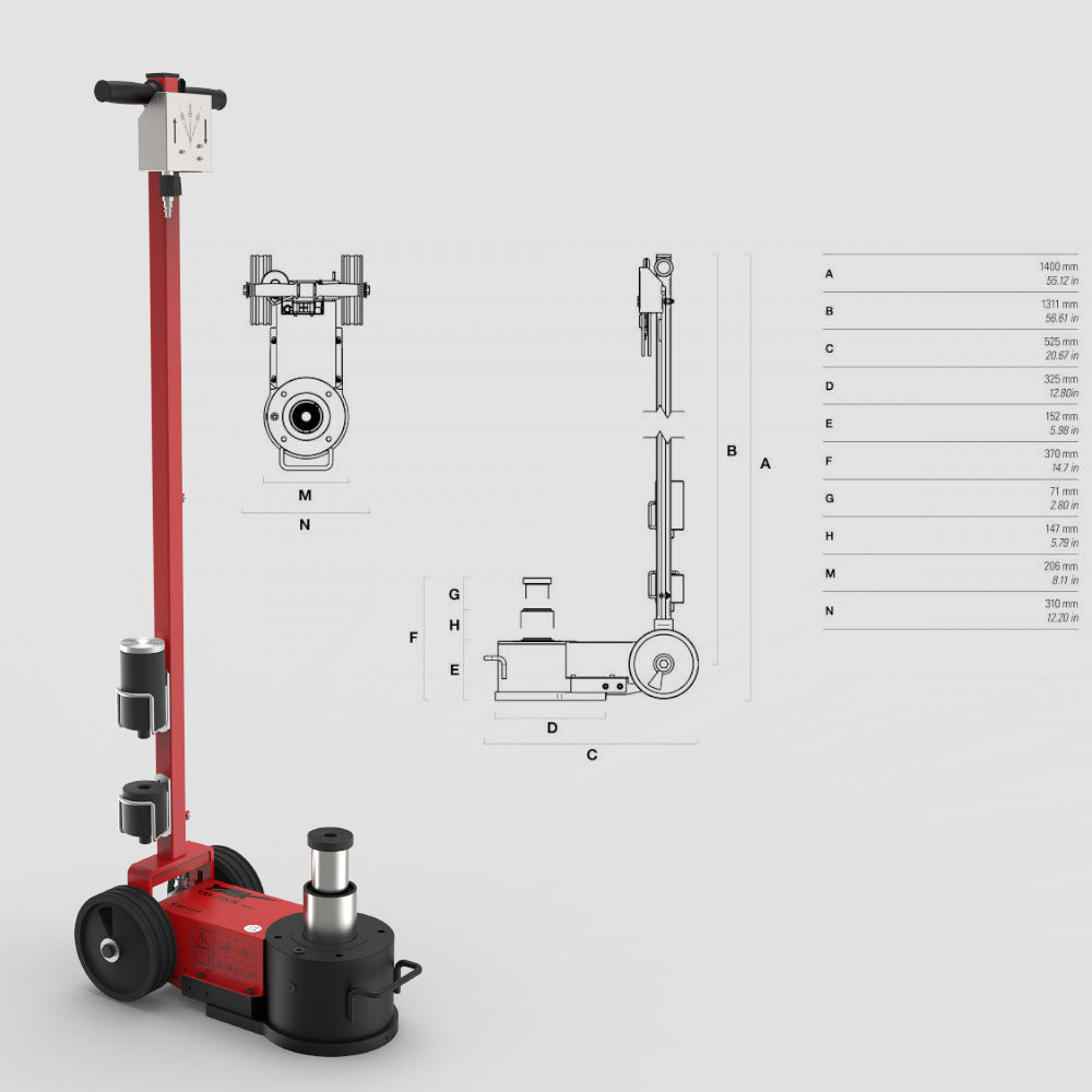 Compact HGV Jack - 40/20 Ton - 221/N