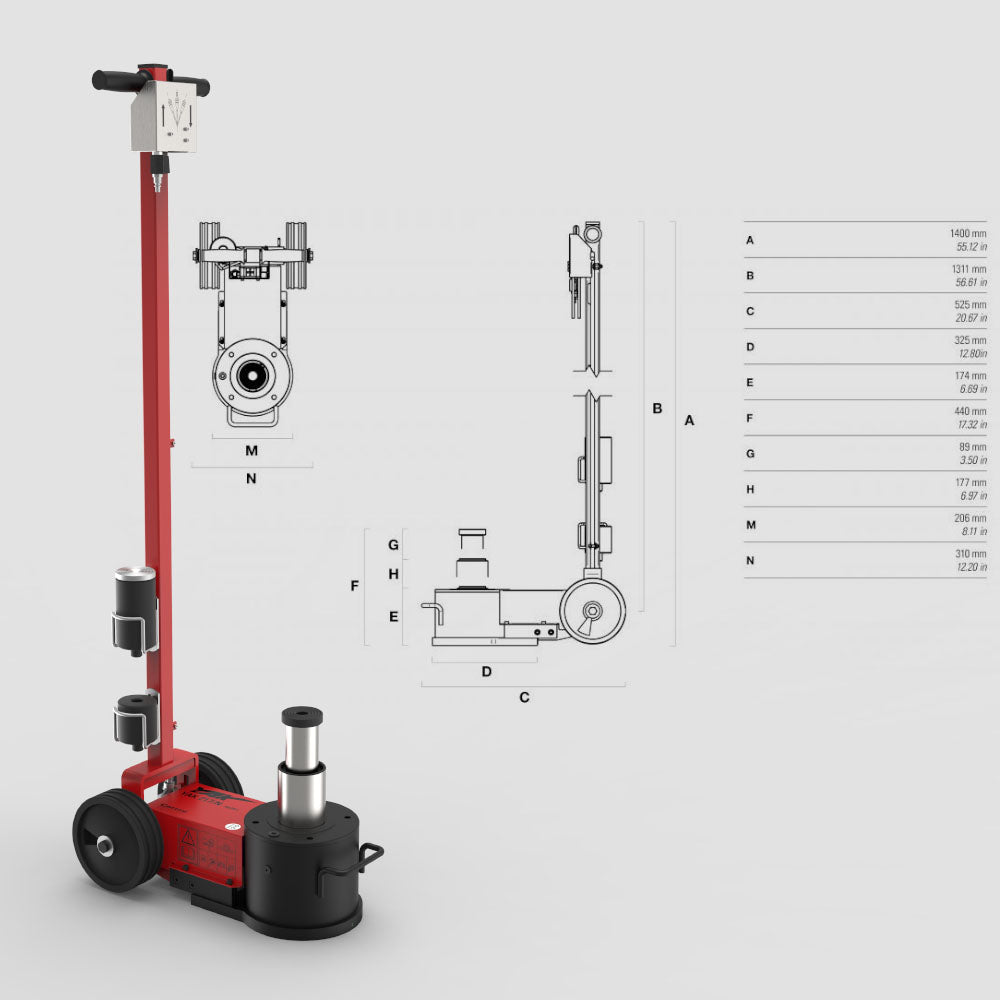 Compact HGV Jack - 40/20 Ton - 221/N