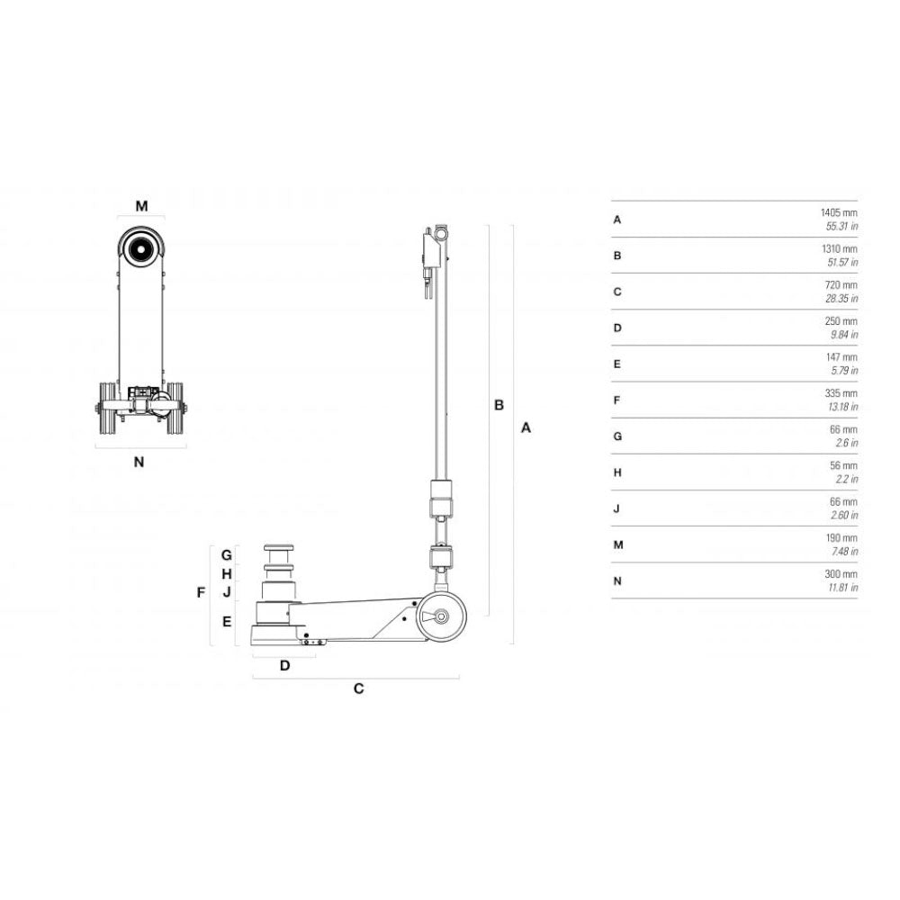 60 Ton Compact HGV Jack - YAK 315/L