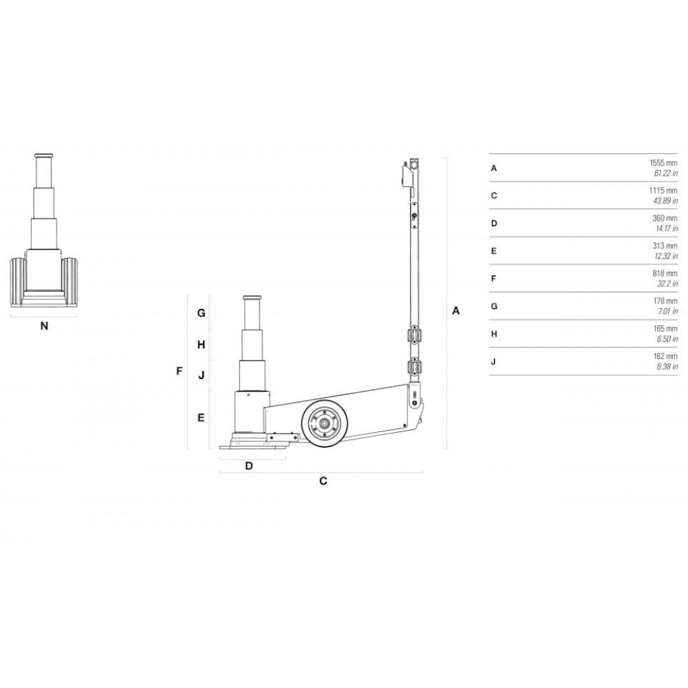 Heavy Duty High Stroke Jack - YAK 330/S