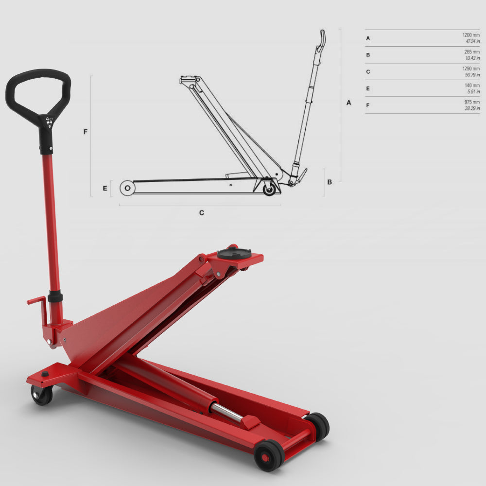 YAK Manual Hydraulic Trolley Jack with Pedal - YAK 50/QL