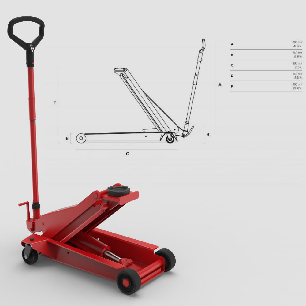 YAK Manual Hydraulic Trolley Jack with Pedal - YAK 60/Q